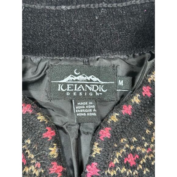 VTG Icelandic Design Wool Sweater Women’s Medium Lined Clasp Hooks Rose Grandma - Picture 2 of 16